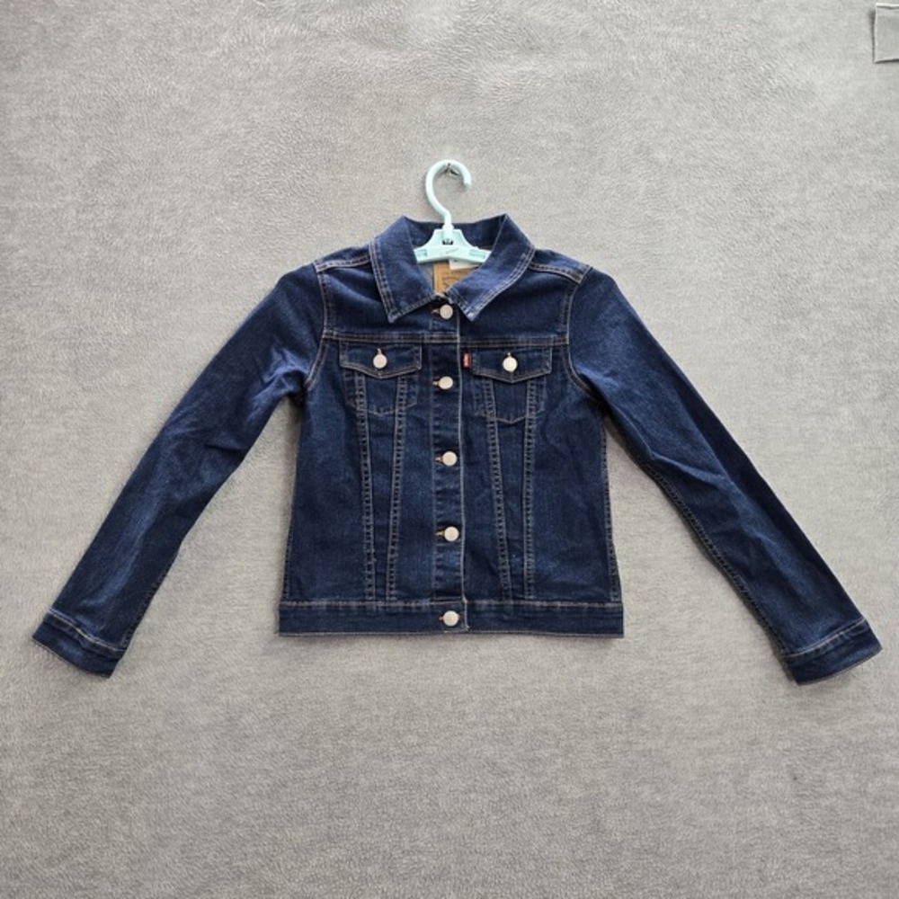 Levi's Boy Jacket M (10/12) Blue Denim Western Button Long Sleeve